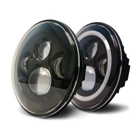 Bromas LED Projector Headlights with Angel Eyes for 2007-2018 Jeep Wrangler Jk BR3637761